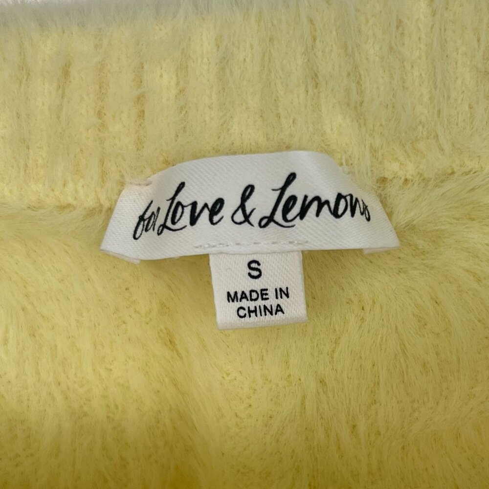 For Love & Lemons Yellow Fuzzy High-Waist Shorts - Picture 11 of 12